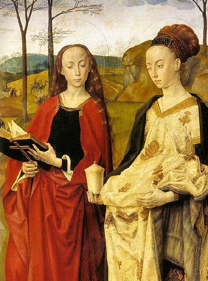 Hugo van der Goes Sts Margaret and Mary Magdalene with Maria Portinari Sweden oil painting art
